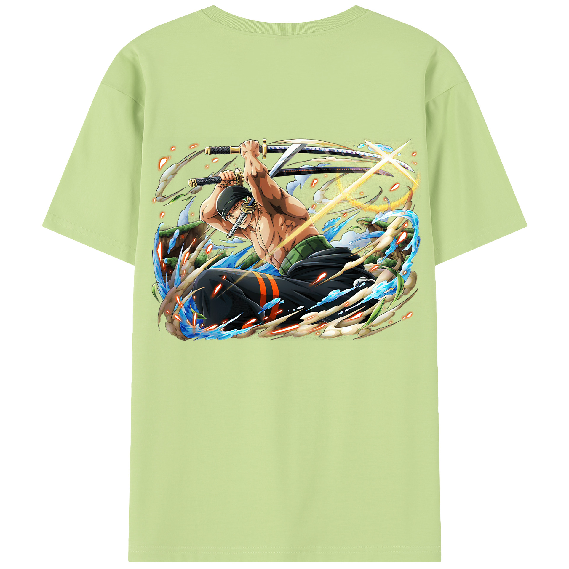 ワンピース ロロノア・ゾロ ONE PIECE Roronoa Zoro 綿100％半袖Tシャツ（背面プリント）